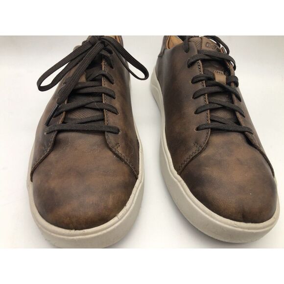 Olukai Lae'ahi Li 'Ili Lace Up Leather Sneakers Mens Dark Brown Patina Size 8.5 - Picture 2 of 13